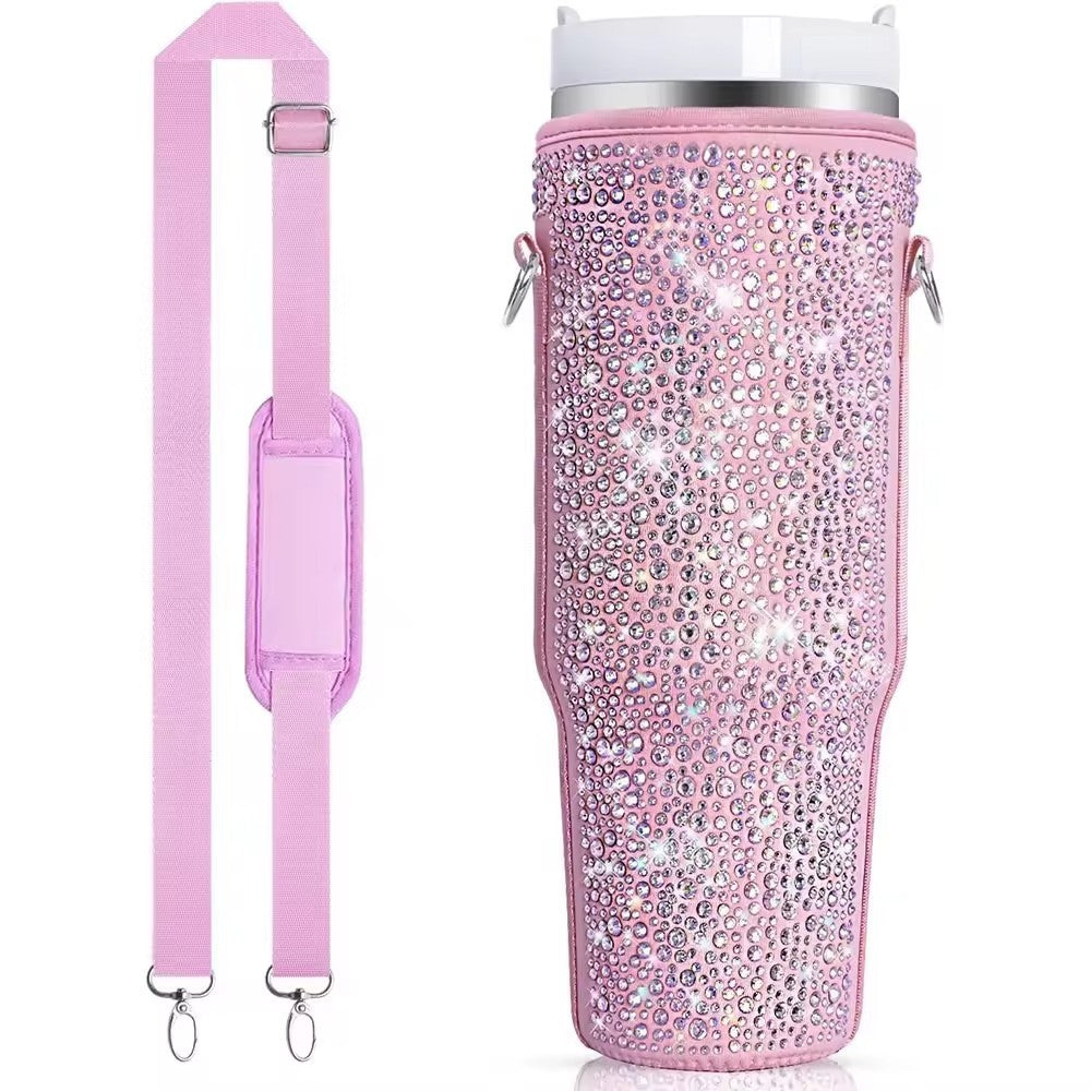 ChériCute 40 Oz Pearlescent Water Bottle with Trendy Crossbody Bag.