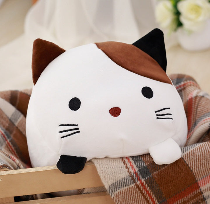 Kawaii Cat Plush Pillow – Soft Stuffed Animal Toy