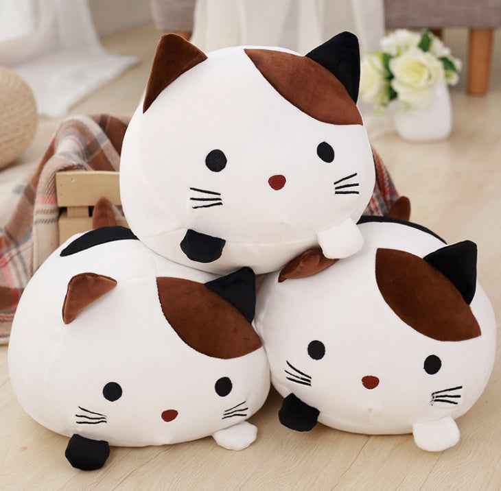 Kawaii Cat Plush Pillow – Soft Stuffed Animal Toy