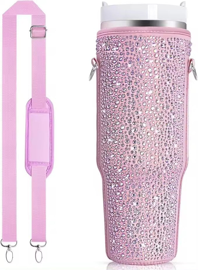 ChériCute 40 Oz Pearlescent Water Bottle with Trendy Crossbody Bag.