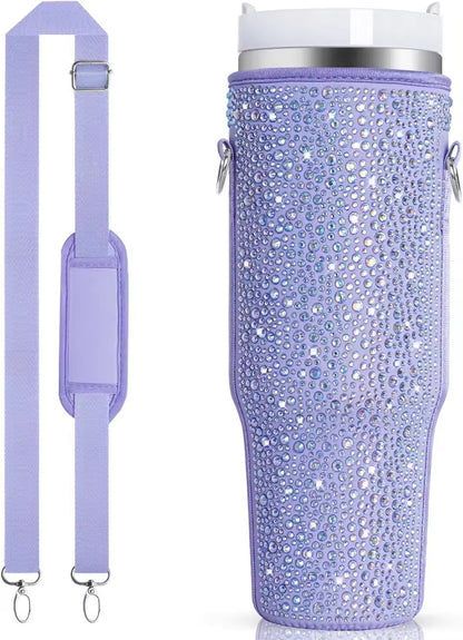 ChériCute 40 Oz Pearlescent Water Bottle with Trendy Crossbody Bag.