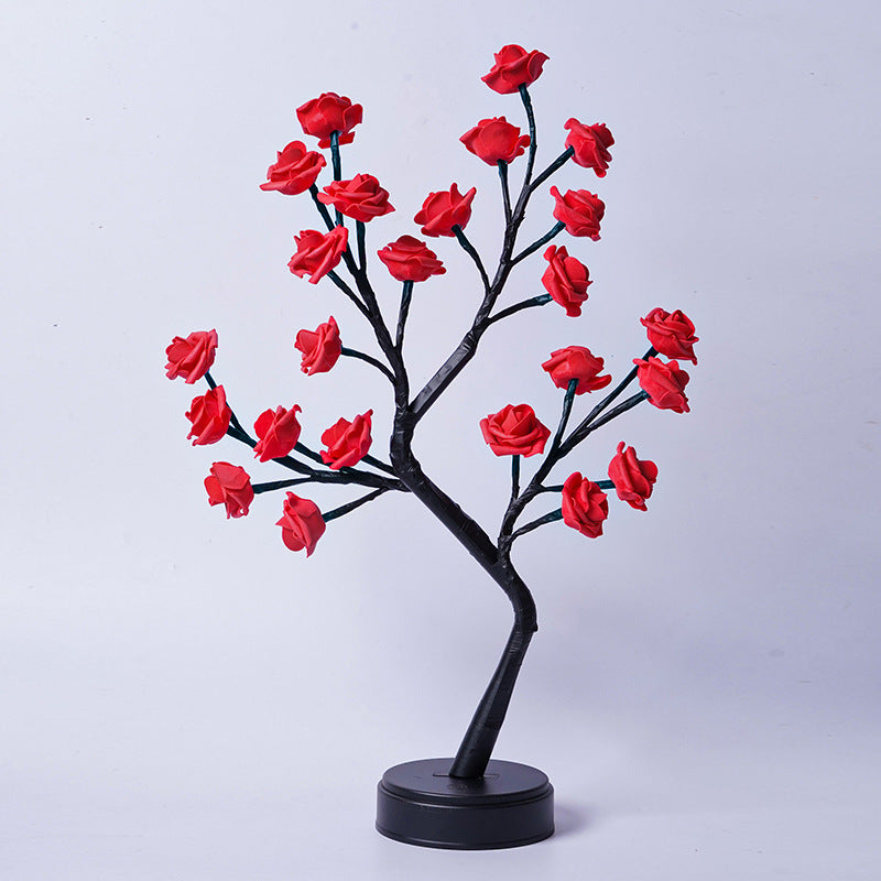 Enchanted Rose Blossom Tree Lamp – USB-Powered Fairy Light for a Dreamy Ambiance