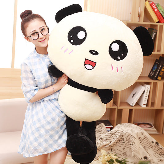 Big Head Panda Plush Pillow – Kawaii 27-Inch Stuffed Toy