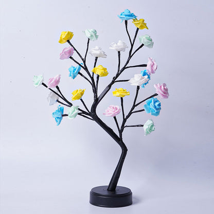 Enchanted Rose Blossom Tree Lamp – USB-Powered Fairy Light for a Dreamy Ambiance