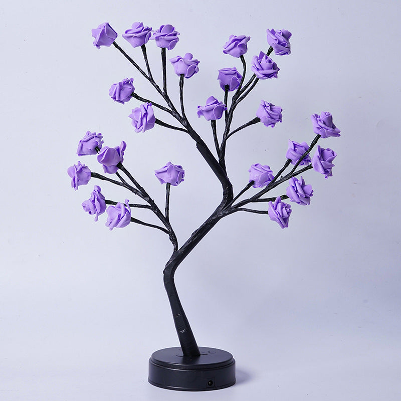 Enchanted Rose Blossom Tree Lamp – USB-Powered Fairy Light for a Dreamy Ambiance