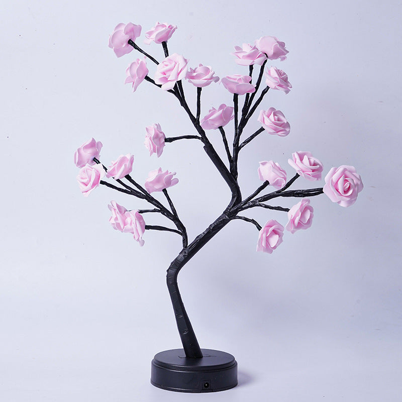 Enchanted Rose Blossom Tree Lamp – USB-Powered Fairy Light for a Dreamy Ambiance