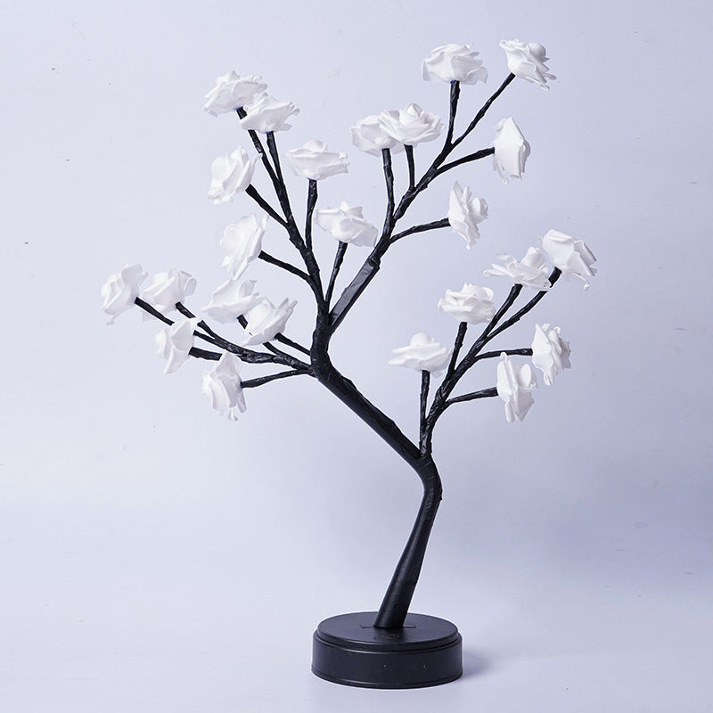 Enchanted Rose Blossom Tree Lamp – USB-Powered Fairy Light for a Dreamy Ambiance