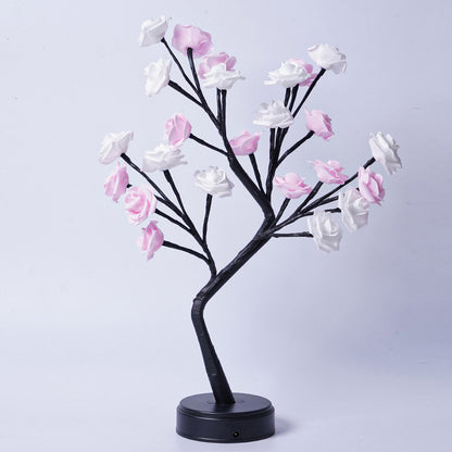 Enchanted Rose Blossom Tree Lamp – USB-Powered Fairy Light for a Dreamy Ambiance