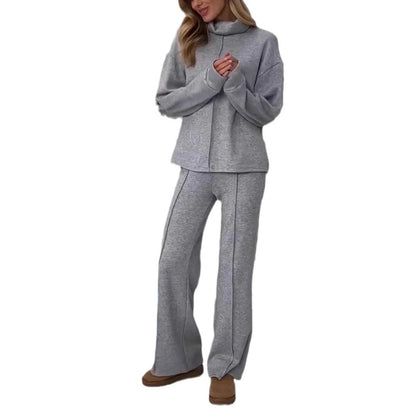 ChériCute Women’s Knitting Suit – Turtleneck Long Sleeve Top and Trousers.