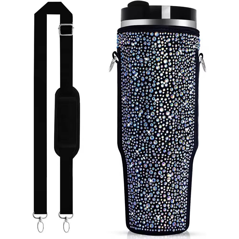 ChériCute 40 Oz Pearlescent Water Bottle with Trendy Crossbody Bag.