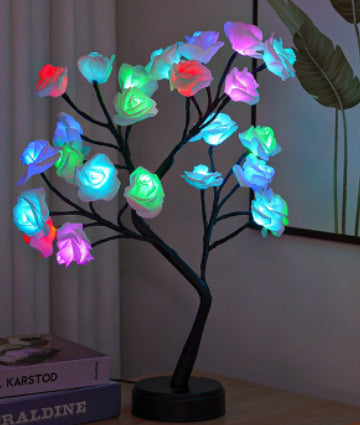 Enchanted Rose Blossom Tree Lamp – USB-Powered Fairy Light for a Dreamy Ambiance