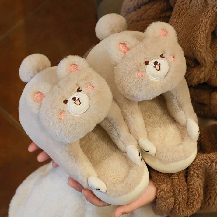 Supercute bear slippers for women