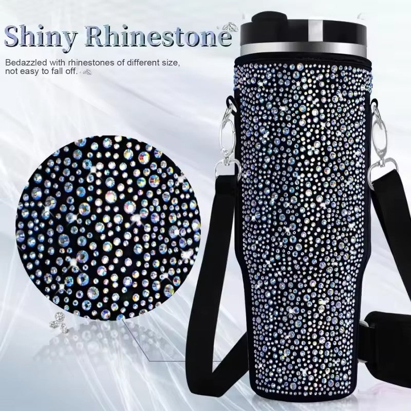 ChériCute 40 Oz Pearlescent Water Bottle with Trendy Crossbody Bag.