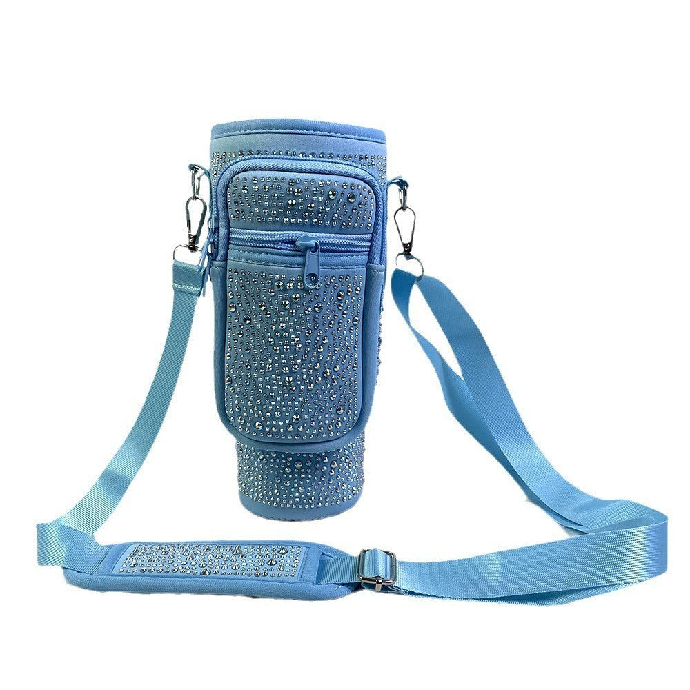 ChériCute 40 Oz Pearlescent Water Bottle with Trendy Crossbody Bag.